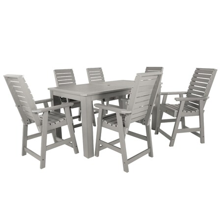Highwood Usa Weatherly 7pc Rectangular Counter Height Outdoor Patio Furniture Dining Set 72 x 42 AD-ST7WL2CO4BA-HGR